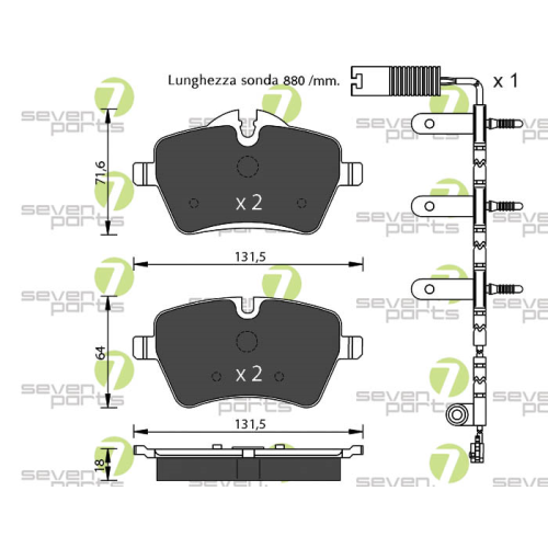 Bremsbelagsatz Scheibenbremse 7 Seven Parts SVP29180 für Citroën Opel Peugeot