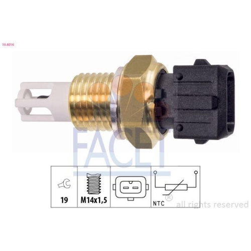 Sensor Ansauglufttemperatur Facet 10.4016 Made In Italy - Oe Equivalent für Fiat