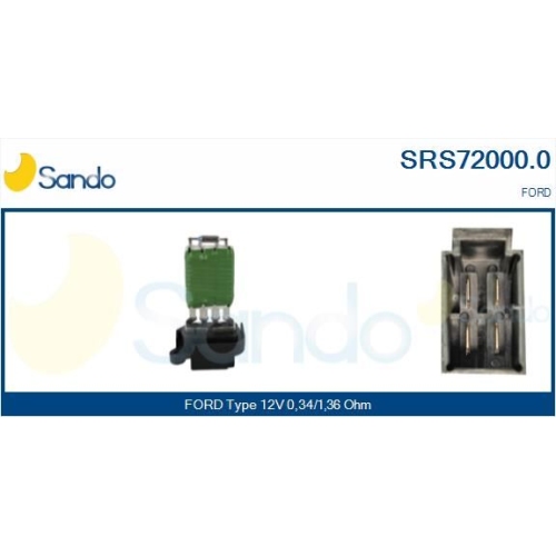 Widerstand Innenraumgebl&auml;se Sando SRS72000.0 f&uuml;r Ford