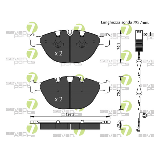 Bremsbelagsatz Scheibenbremse 7 Seven Parts SVP29210 f&uuml;r Audi Seat Skoda Vag VW