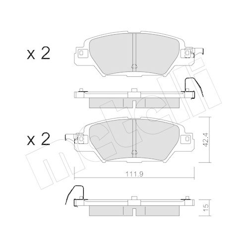 Bremsbelagsatz Scheibenbremse Metelli 22-1158-0 für Mazda Hinterachse