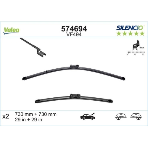 Wischblatt Valeo 574694 Silencio Flat Blade Set für Ford Vorne