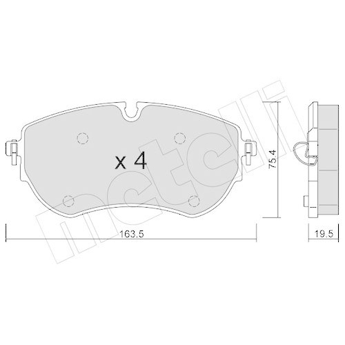 Bremsbelagsatz Scheibenbremse Metelli 22-1172-0 f&uuml;r VW Vorderachse