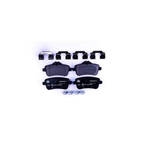 Bremsbelagsatz Scheibenbremse Hella 8DB 355 020-161 f&uuml;r Mercedes Benz Evobus Amc