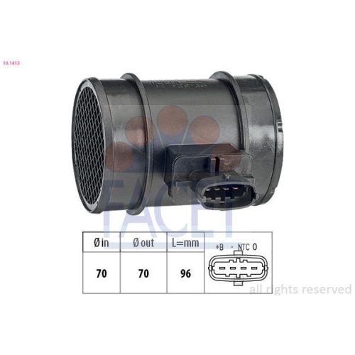 Luftmassenmesser Facet 10.1413 Made In Italy - Oe Equivalent f&uuml;r Alfa Romeo Fiat