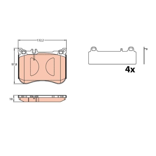 Bremsbelagsatz Scheibenbremse Trw GDB2144 f&uuml;r Daimler Mercedes Benz Vorderachse