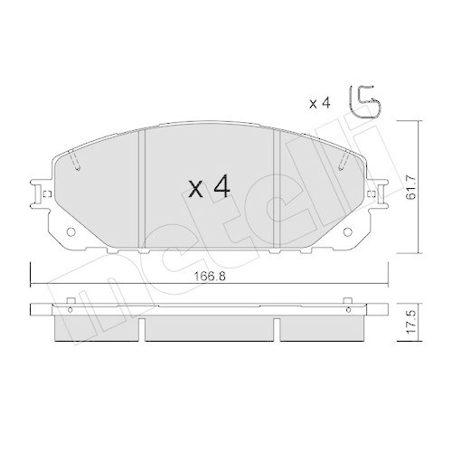 Bremsbelagsatz Scheibenbremse Metelli 22-1000-0 f&uuml;r Jeep Vorderachse