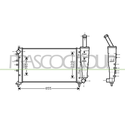 Kühler Motorkühlung Prasco FT340R007 Aq für Fiat Für Fahrzeuge Mit Klimaanlage