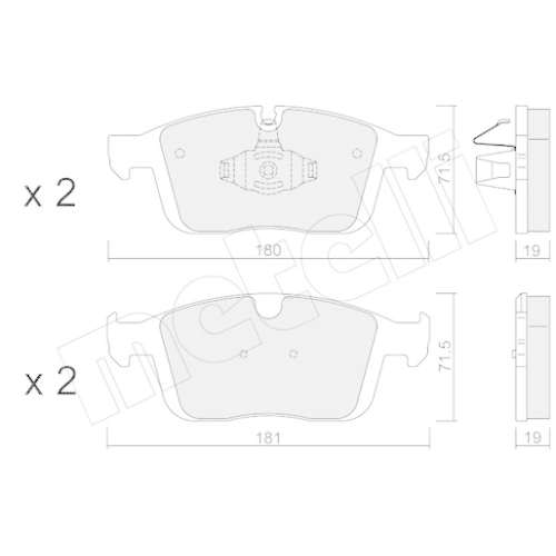 Bremsbelagsatz Scheibenbremse Metelli 22-1188-0 für Volvo Vorderachse