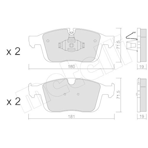 Bremsbelagsatz Scheibenbremse Metelli 22-1188-0 f&uuml;r Volvo Vorderachse