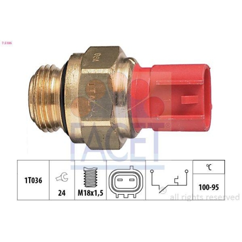 Temperaturschalter K&uuml;hlerl&uuml;fter Facet 7.5186 Made In Italy - Oe Equivalent f&uuml;r