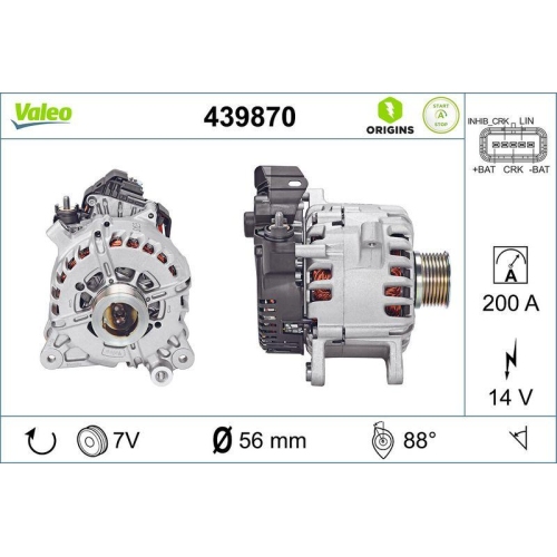 Alternator Starter Valeo 439870 Valeo Origins New Stop&start Oe Technology for
