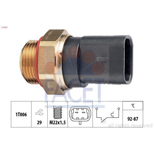 Temperaturschalter K&uuml;hlerl&uuml;fter Facet 7.5187 Made In Italy - Oe Equivalent f&uuml;r