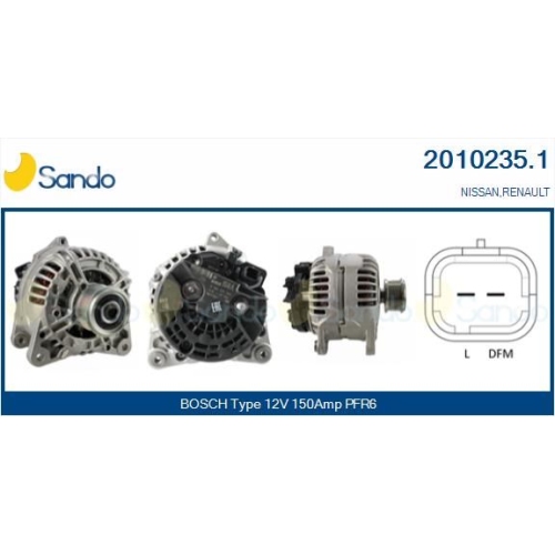 Generator Sando 2010235.1 f&uuml;r Nissan Renault