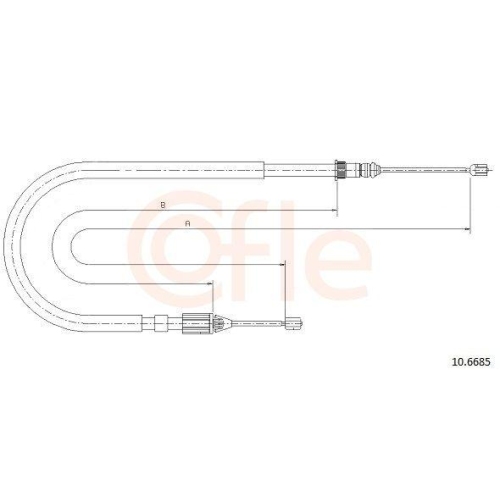 Seilzug Feststellbremse Cofle 10.6685 für Renault Hinten Rechts
