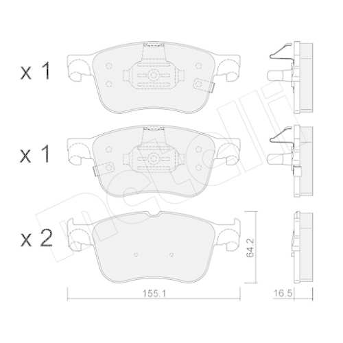 Bremsbelagsatz Scheibenbremse Metelli 22-1205-0 für Ford Vorderachse