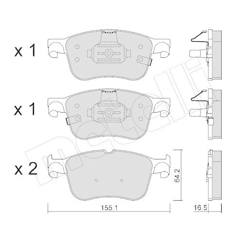 Bremsbelagsatz Scheibenbremse Metelli 22-1205-0 f&uuml;r Ford Vorderachse