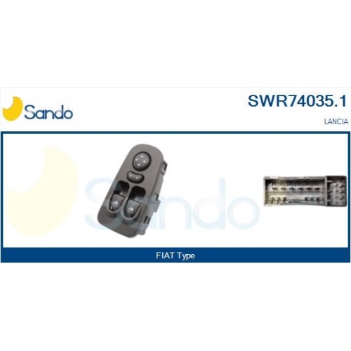 Schalter Fensterheber Sando SWR74035.1 für Chrysler Fiat Lancia Vorne Links