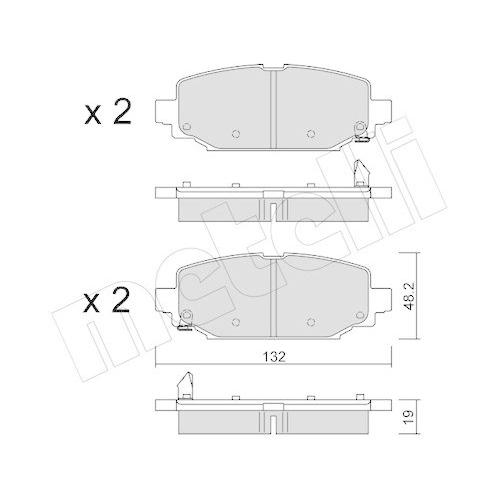 Bremsbelagsatz Scheibenbremse Metelli 22-1210-0 f&uuml;r Jeep Hinterachse