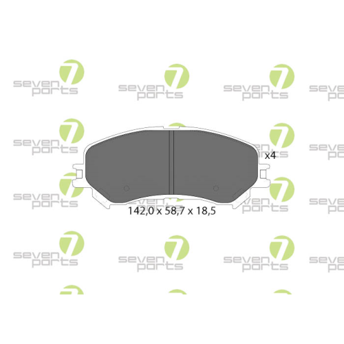 Bremsbelagsatz Scheibenbremse 7 Seven Parts SVP29440 f&uuml;r Renault 1. Vorderachse
