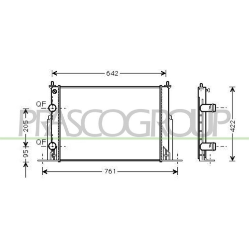 Kühler Motorkühlung Prasco FT420R002 Aq für Fiat Für Fahrzeuge Mit Klimaanlage