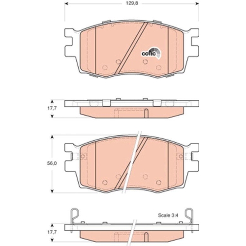 Bremsbelagsatz Scheibenbremse Trw GDB3420 Cotec f&uuml;r Hyundai Kia Vorderachse