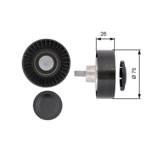 Umlenk /führungsrolle Keilrippenriemen Gates T36385 Drivealign™ für Bmw