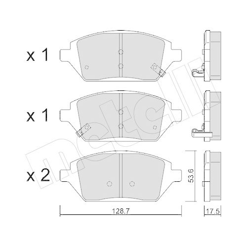 Bremsbelagsatz Scheibenbremse Metelli 22-1211-0 f&uuml;r Opel Vauxhall Chevrolet