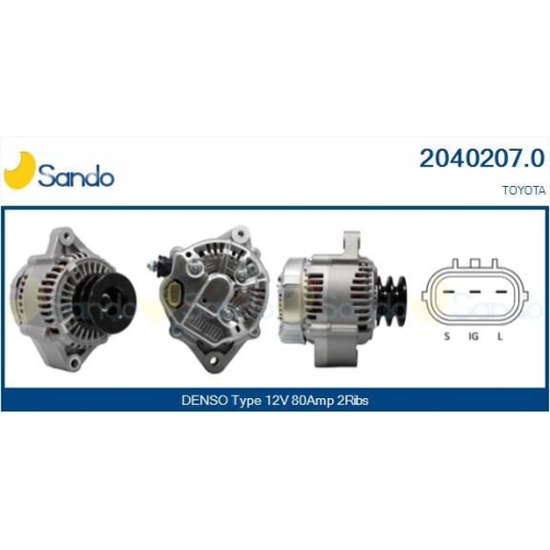 Generator Sando 2040207.0 f&uuml;r Toyota