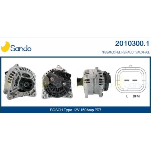 Generator Sando 2010300.1 f&uuml;r Nissan Opel Renault