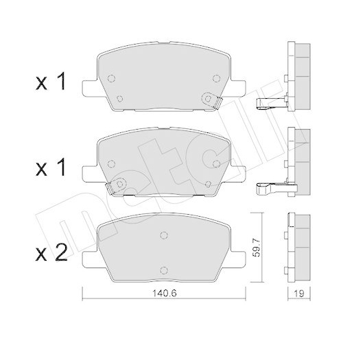Bremsbelagsatz Scheibenbremse Metelli 22-1212-0 für Opel Vauxhall Vorderachse