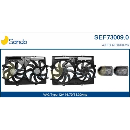 Elektromotor K&uuml;hlerl&uuml;fter Sando SEF73009.0 f&uuml;r Vag F&uuml;r Fahrzeuge Mit Klimaanlage