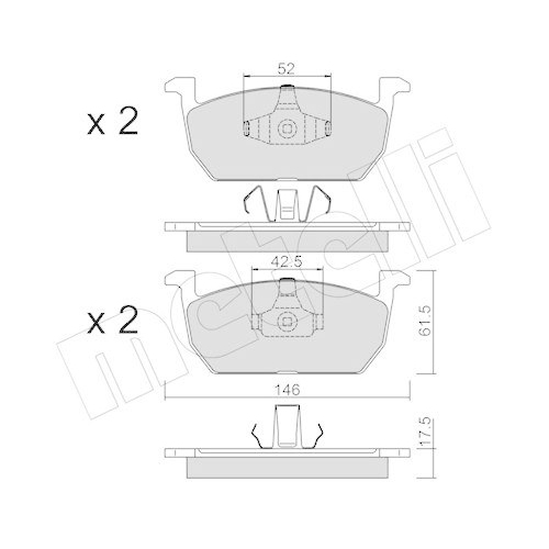 Bremsbelagsatz Scheibenbremse Metelli 22-1214-0 für Audi Seat Skoda VW