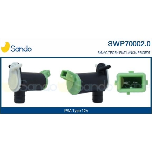Waschwasserpumpe Scheibenreinigung Sando SWP70002.0 für Fiat Citroën/peugeot
