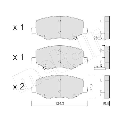 Bremsbelagsatz Scheibenbremse Metelli 22-1216-0 f&uuml;r DR Vorderachse