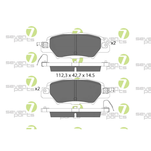 Bremsbelagsatz Scheibenbremse 7 Seven Parts SVP29480 f&uuml;r Mazda 1. Hinterachse