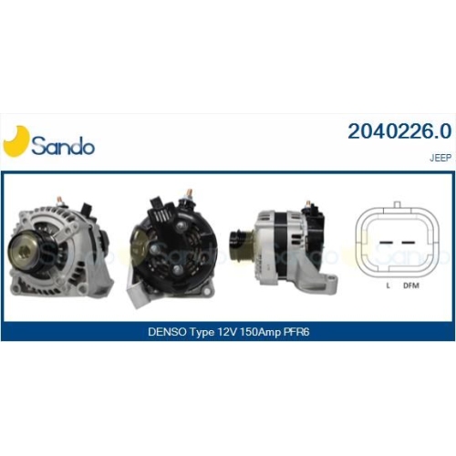 Generator Sando 2040226.0 f&uuml;r Chrysler Jeep