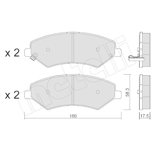 Bremsbelagsatz Scheibenbremse Metelli 22-1217-0 f&uuml;r DR
