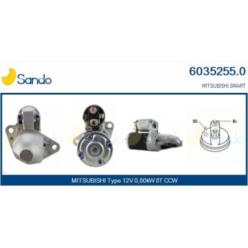 Starter Sando 6035255.0 f&uuml;r Mercedes Benz Mercedes Benz Mitsubishi Smart