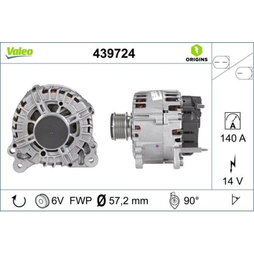 Generator Valeo 439724 Valeo Origins New Oe Technologie f&uuml;r Audi Seat Skoda VW
