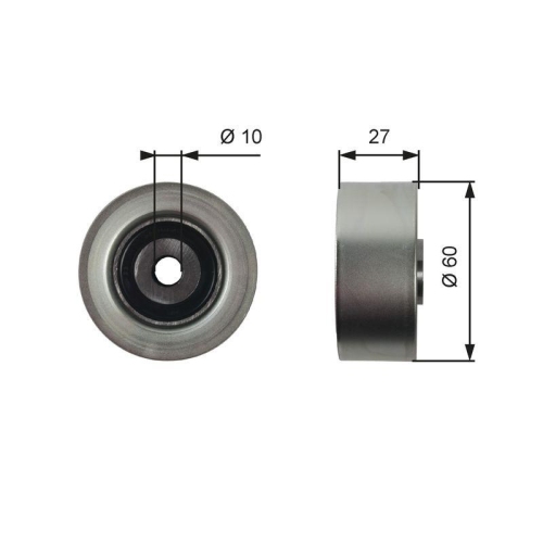 Umlenk /f&uuml;hrungsrolle Keilrippenriemen Gates T36392 Drivealign&trade; f&uuml;r Citro&euml;n