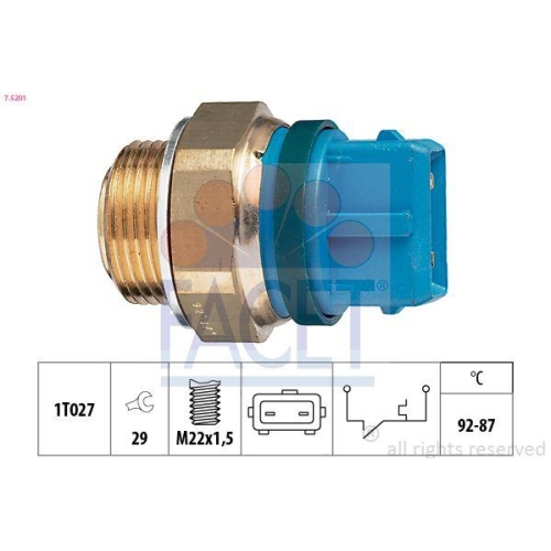 Temperaturschalter K&uuml;hlerl&uuml;fter Facet 7.5201 Made In Italy - Oe Equivalent f&uuml;r