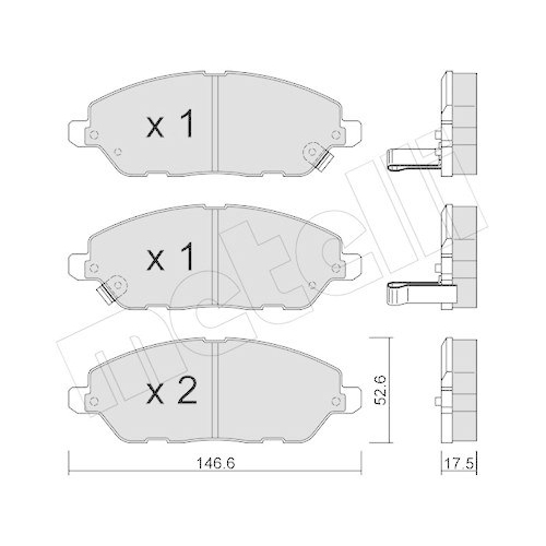 Bremsbelagsatz Scheibenbremse Metelli 22-1218-0 f&uuml;r Mahindra Vorderachse