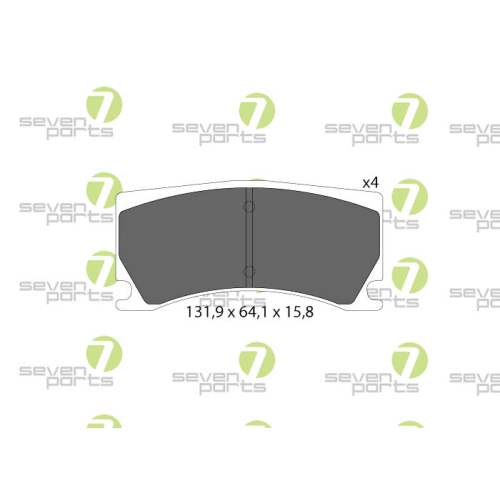 Bremsbelagsatz Scheibenbremse 7 Seven Parts SVP29510 f&uuml;r Jaguar Vorderachse