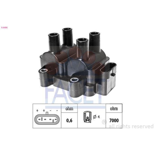 Z&uuml;ndspule Facet 9.6496 Oe Equivalent f&uuml;r Lada Nissan Renault Dacia