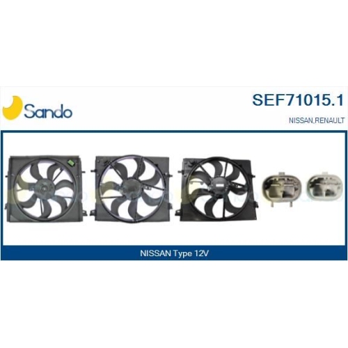 Elektromotor Kühlerlüfter Sando SEF71015.1 für Nissan