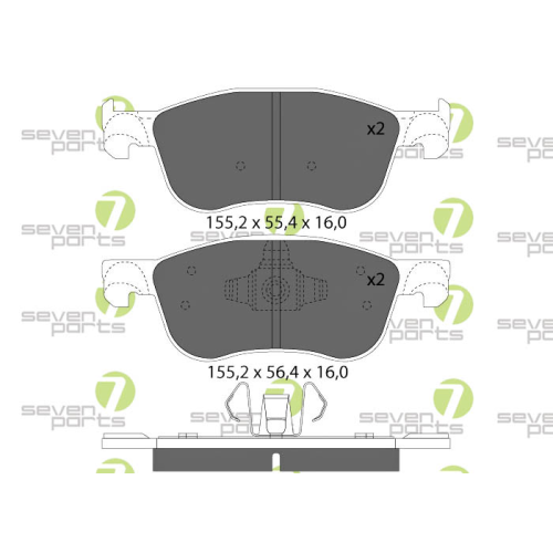 Bremsbelagsatz Scheibenbremse 7 Seven Parts SVP29550 für Ford 1. Vorderachse
