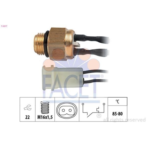 Temperature Switch Radiator Fan Facet 7.5217 Made In Italy - Oe Equivalent for