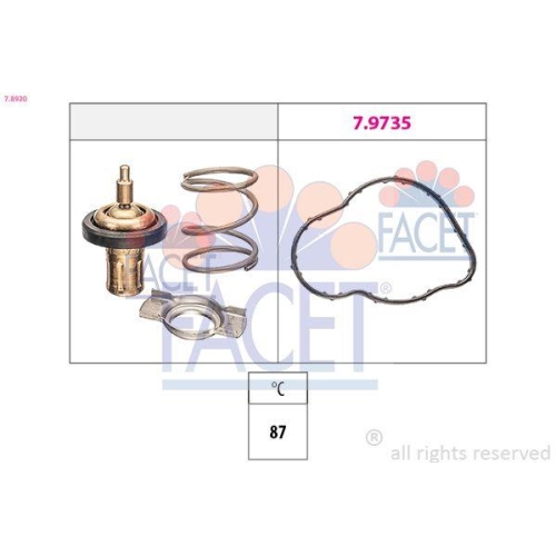 Thermostat K&uuml;hlmittel Facet 7.8930 Made In Italy - Oe Equivalent f&uuml;r Nissan