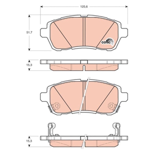 Bremsbelagsatz Scheibenbremse Trw GDB3437 Cotec f&uuml;r Subaru Suzuki Toyota Ford